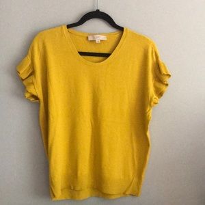 Loft ruffle sweater top small